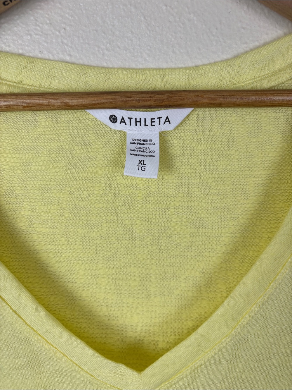 Athleta Yellow Modal V Neck Tee XL Soft Lightweight Athleisure Lounge Summer Top - Picture 2 of 6